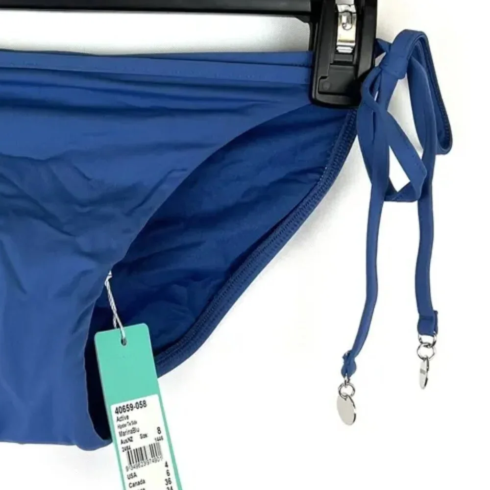 Seafolly Women’s Blue Side Tie Hipster Bikini Bottom Size 4